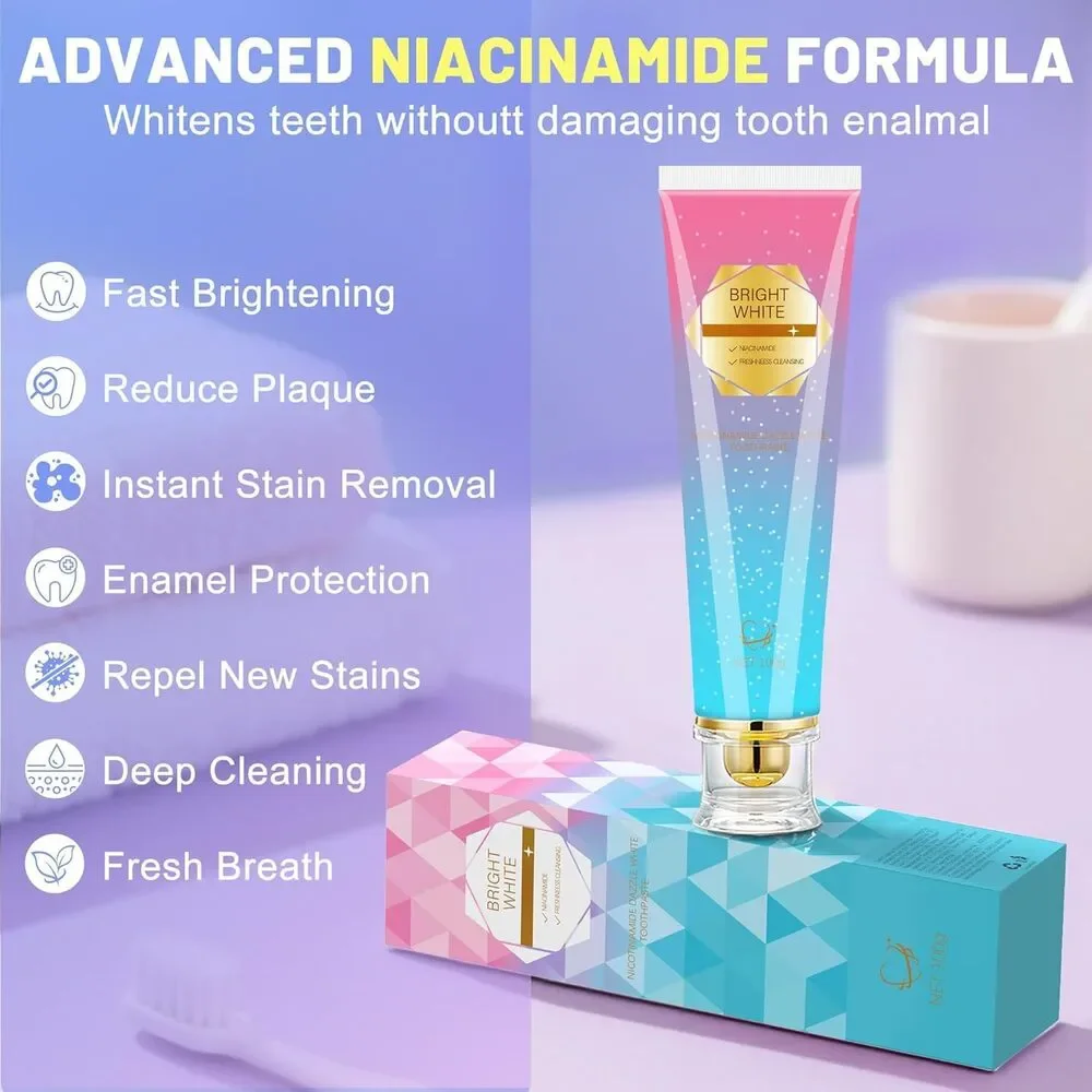 2 Pk Niacinamide Whitening Toothpaste, Kimralur Intensive Fluoride-Free Formula - Picture 2 of 8